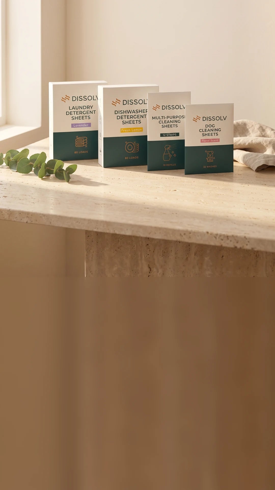 The DSSLV range on a shelf at home